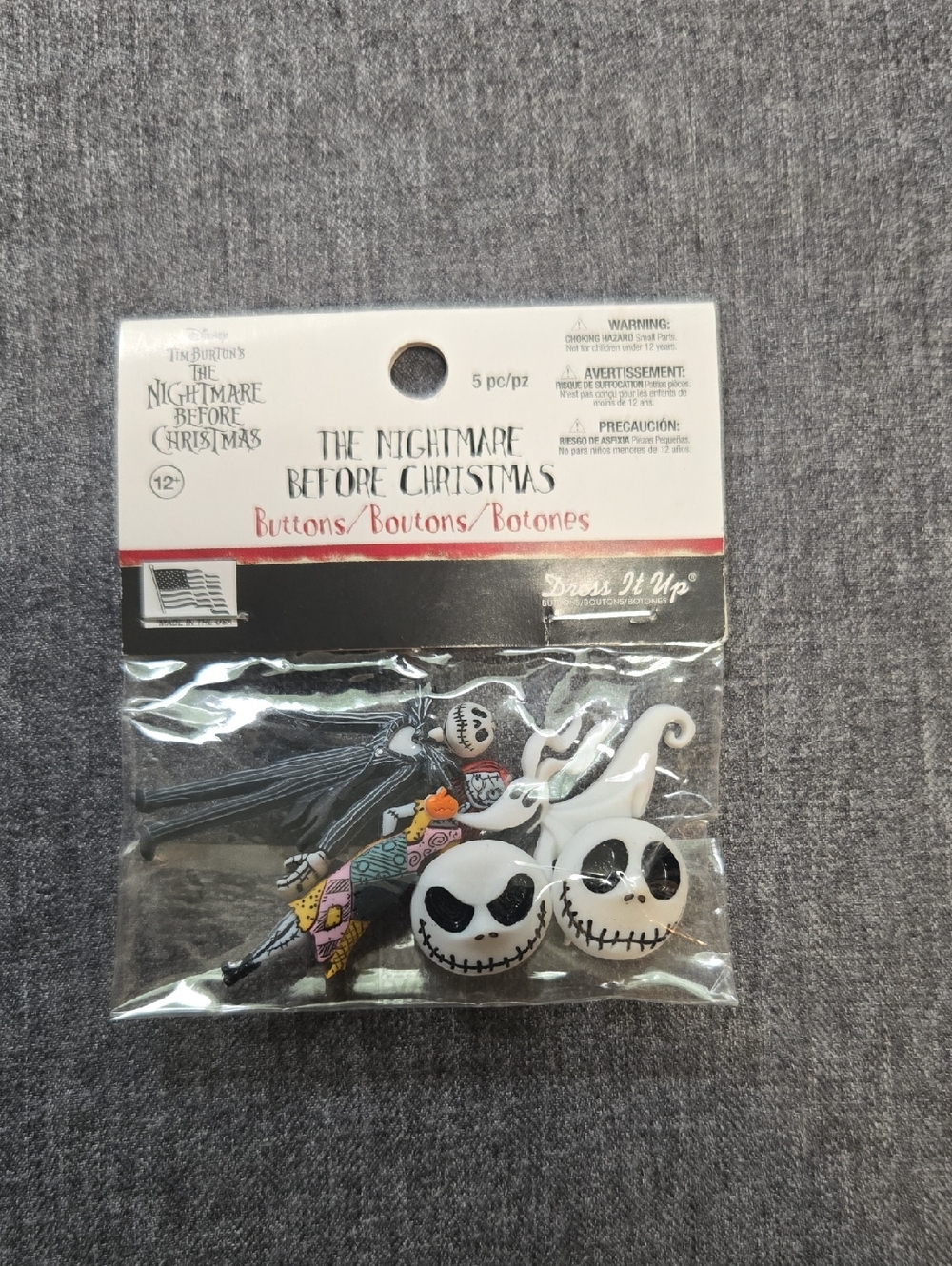 The Nightmare Before Christmas Decorative Button Set - White, Black & Red